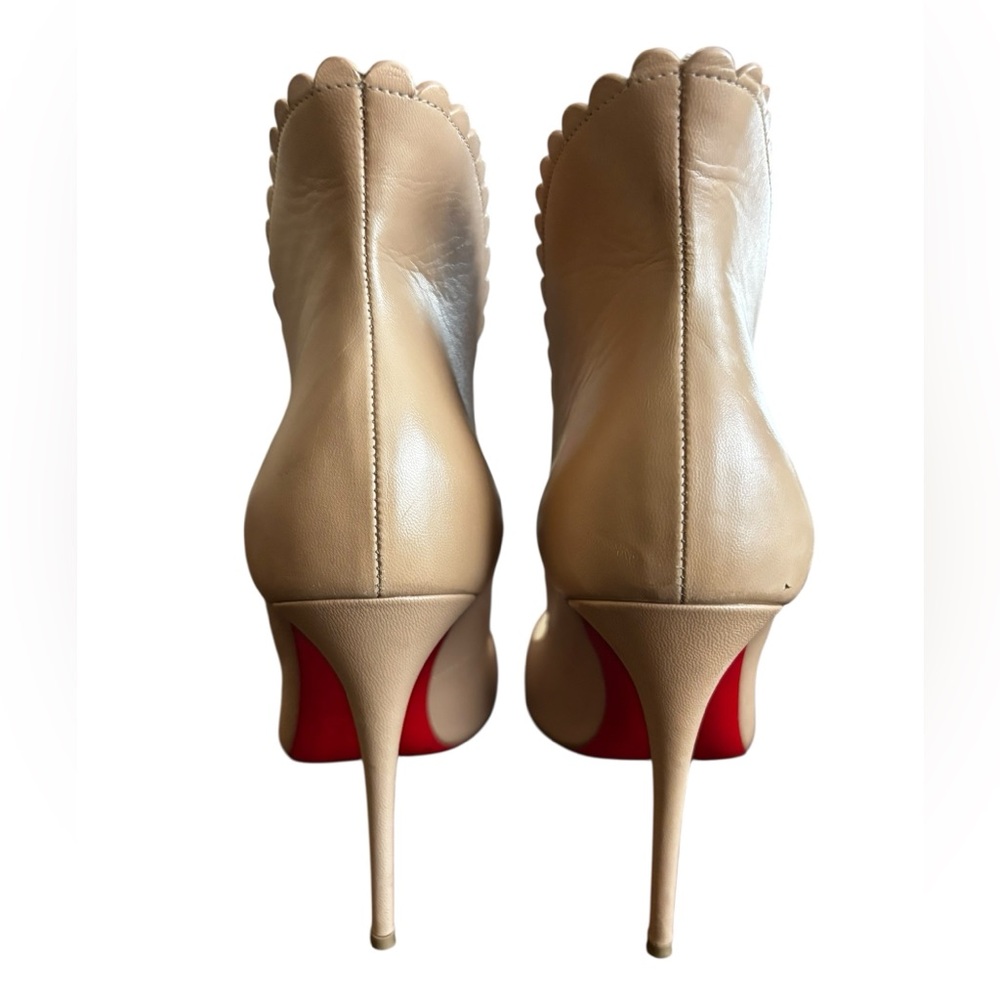 Christian Louboutin Pijonina 120 Peep Toe Scalloped Pumps Size 37.5 - Picture 4 of 15
